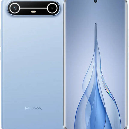 Smartphone Tecno Pova Slim 5G, écran AMOLED 6,78" 144 Hz 1,5K, processeur Mediatek Dimensity 6400 6 nm, 8 Go de RAM, 256 Go de ROM, GPU Mali - G57 MC2, batterie 5160 mAh, bleu ciel | POVA - SLIM Modèle : Pova Slim 5G - BMWi Shopping