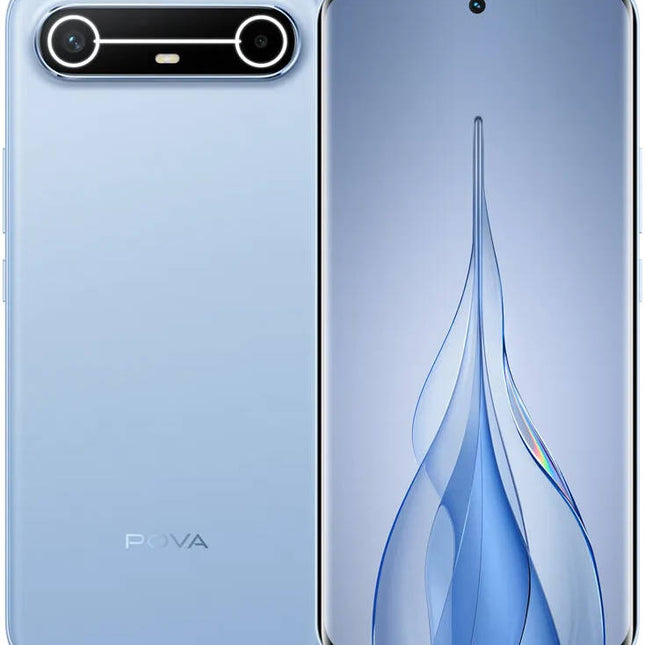 Smartphone Tecno Pova Slim 5G, écran AMOLED 6,78" 144 Hz 1,5K, processeur Mediatek Dimensity 6400 6 nm, 8 Go de RAM, 256 Go de ROM, GPU Mali - G57 MC2, batterie 5160 mAh, bleu ciel | POVA - SLIM Modèle : Pova Slim 5G - BMWi Shopping